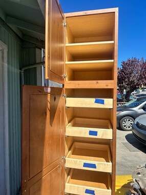 Newport Cinnamon 24 in. x 84 in. Assembled Plywood Pantry Kitchen Cabinet with 4